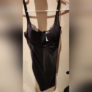 Black satin Windsor dress